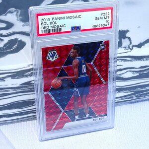 2019-20 Panini Mosaic Rookies Red Prizm Bol Bol #222 PSA 10 GEM MT Rookie RC
